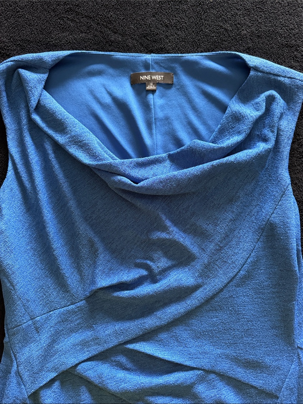 Nine West Royal Blue Cowl Neck Dress